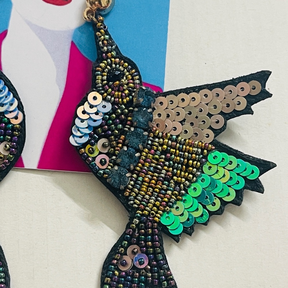 Handmade sequence earrings - Picture 2 of 3